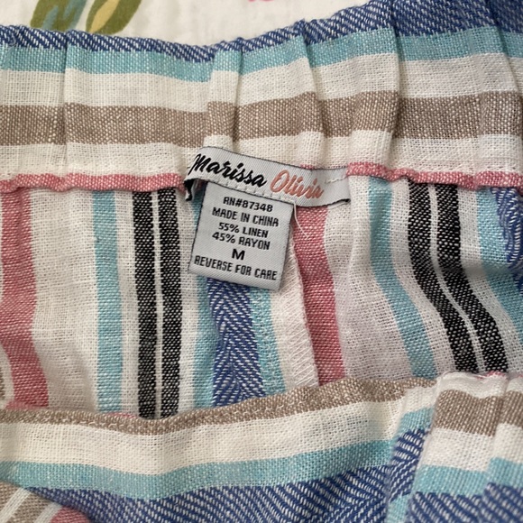 Marissa Olivia striped skirt with side pockets, NWT, SZ M, linen/rayon - Picture 6 of 6